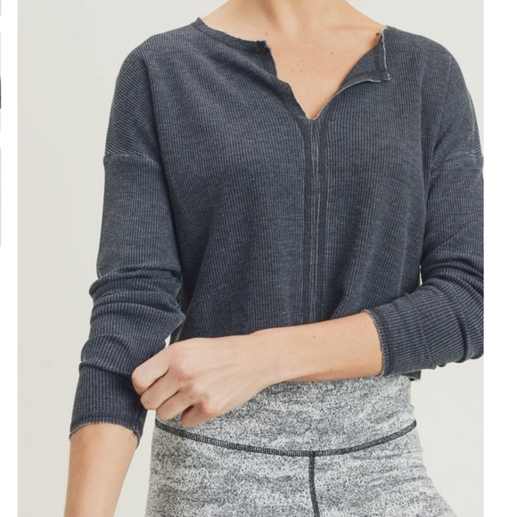 🆕 CAMI LINEN CROP TOP LS DARK ASH - Picture 7 of 9